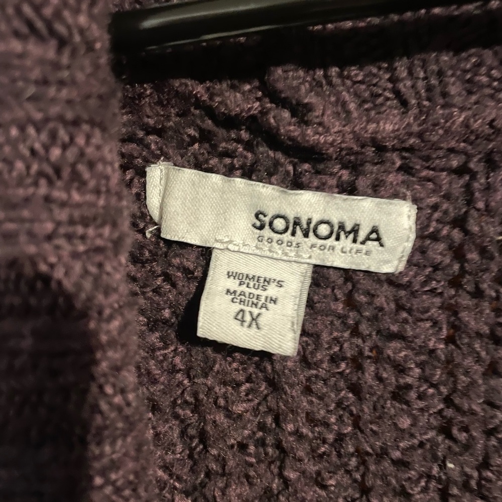 Purple open front long cardigan